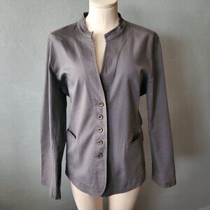 Eileen Fisher Utility Style Jacket/ Collarless Blazer/ Size L